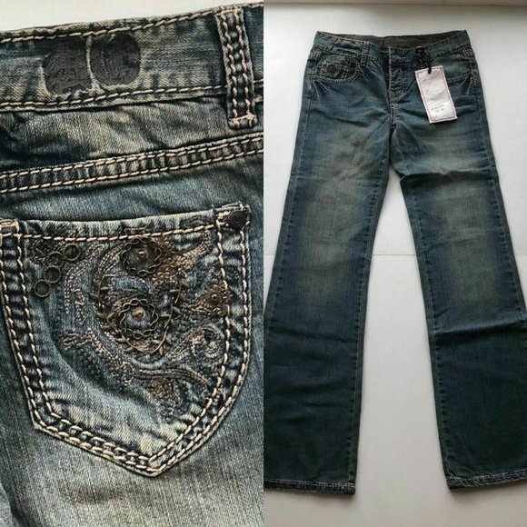 Do Denim Denim - DO Denim Blue Embellished Pockets Low Rise Jeans